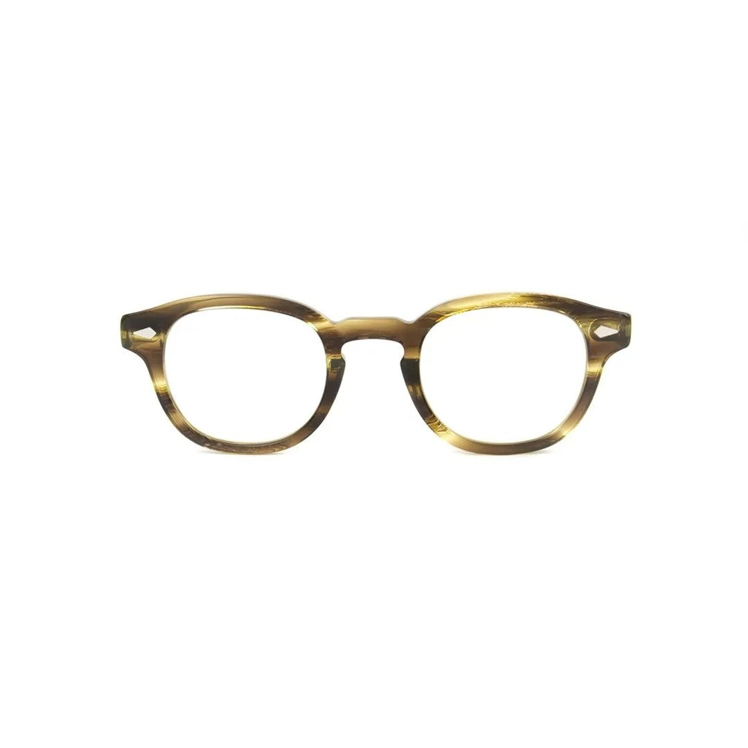 Moscot Or-Lem-O Lemtosh Tortoiseshell Round Frame Eyeglasses With Keyhole Bridge