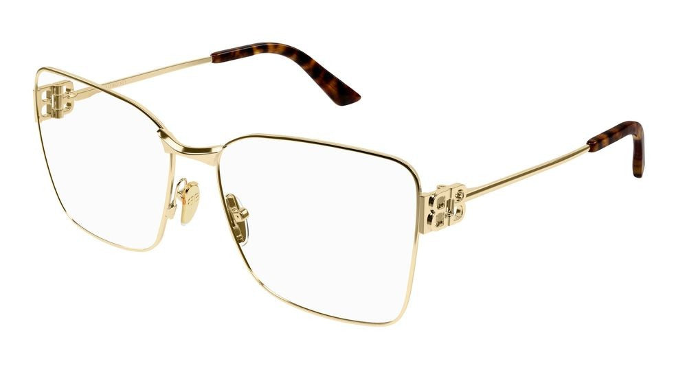 Balenciaga Gold Oversized Square Eyeglasses