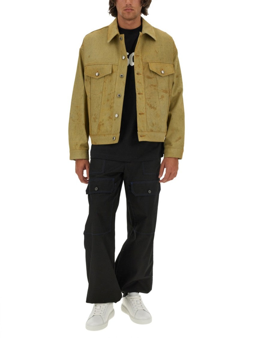 Msgm Denim Jacket Dyed In Tea