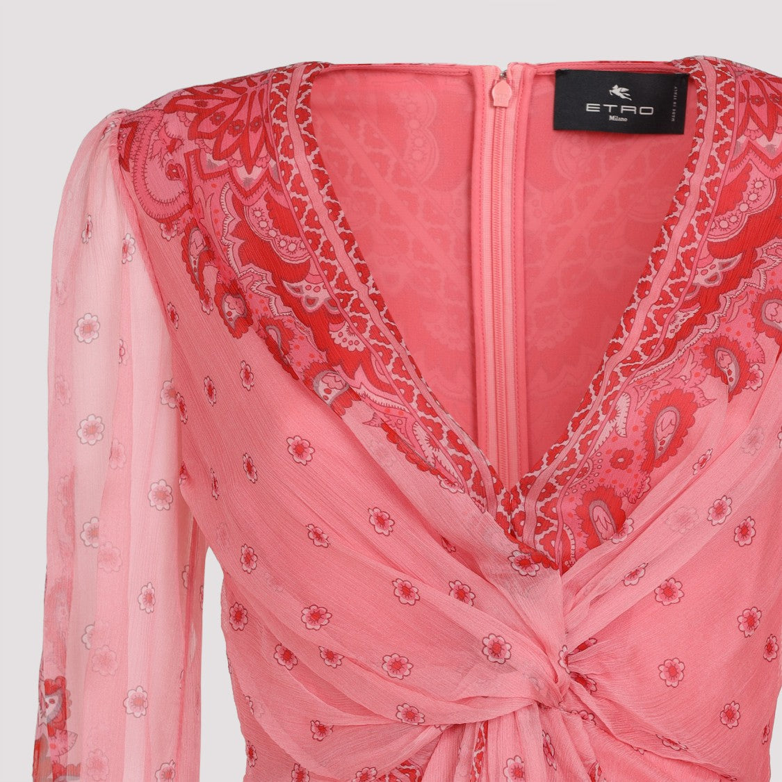 Etro Pink Silk Long Dress
