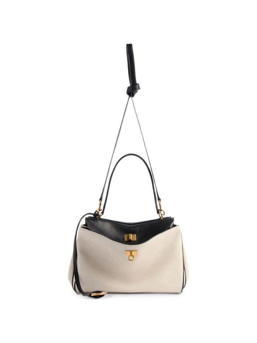 Balenciaga Beige Rodeo Small Linen Handbag