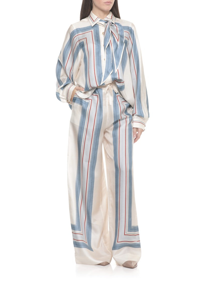 Zimmermann Ivory Geometric Silk Scarf Shirt
