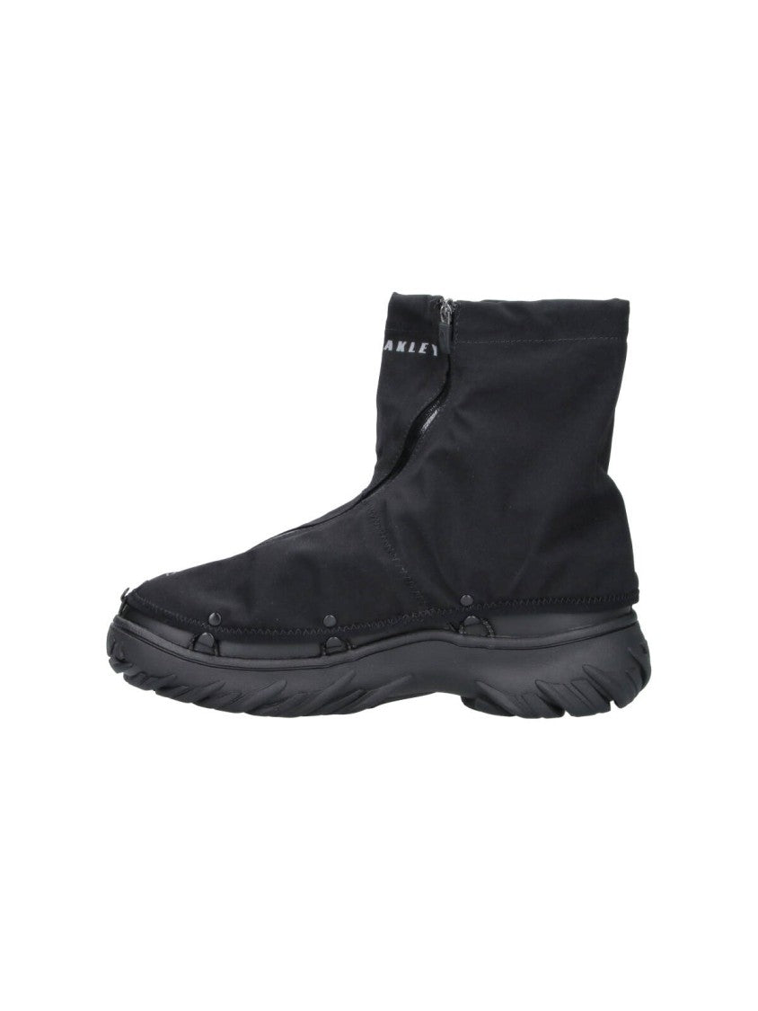 Oakley Black Meridian Low Ext Leather Rubber Sole Sneakers