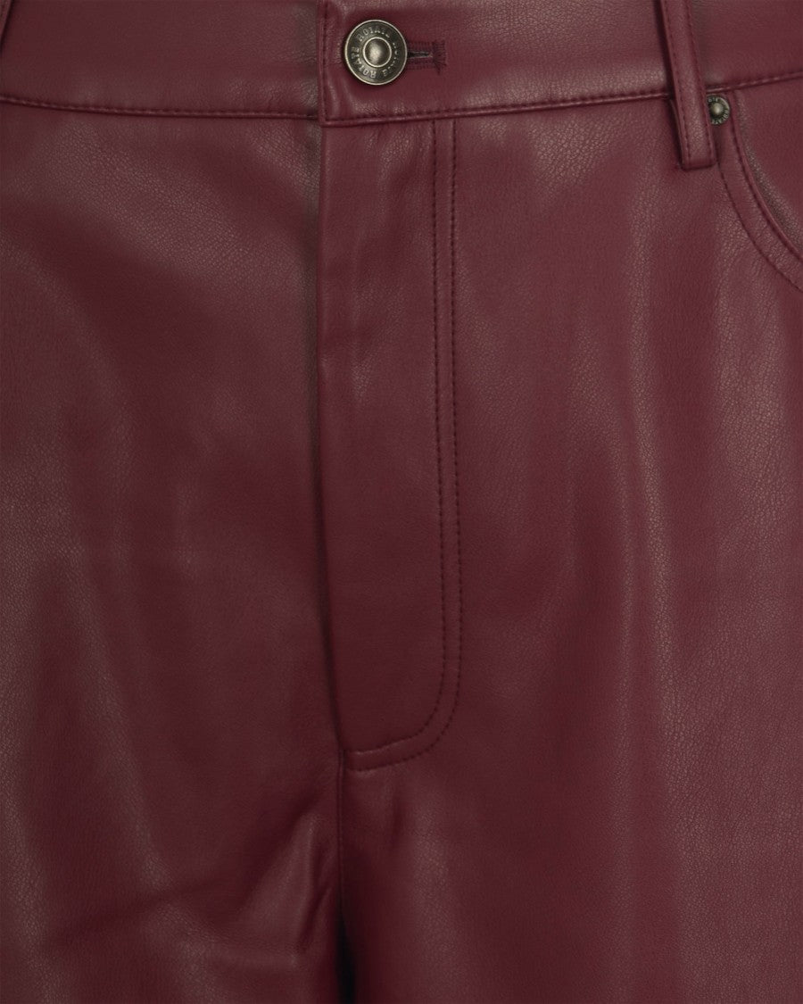 Rotate Bordeaux Faux Leather Trousers