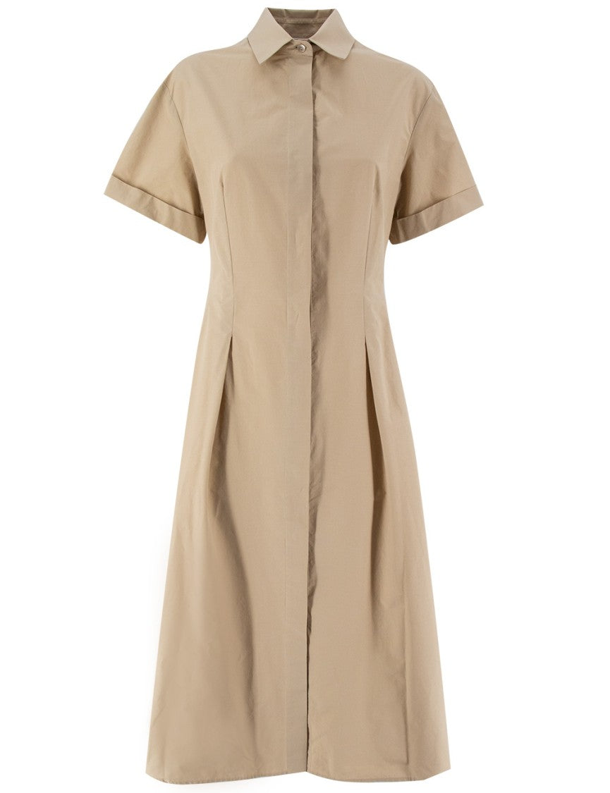 Antonelli Short-Sleeved Dress With Classic Collar