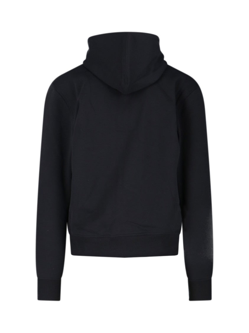 Ami Paris Full-Zip Hooded Sweatshirt With Embroidered Logo