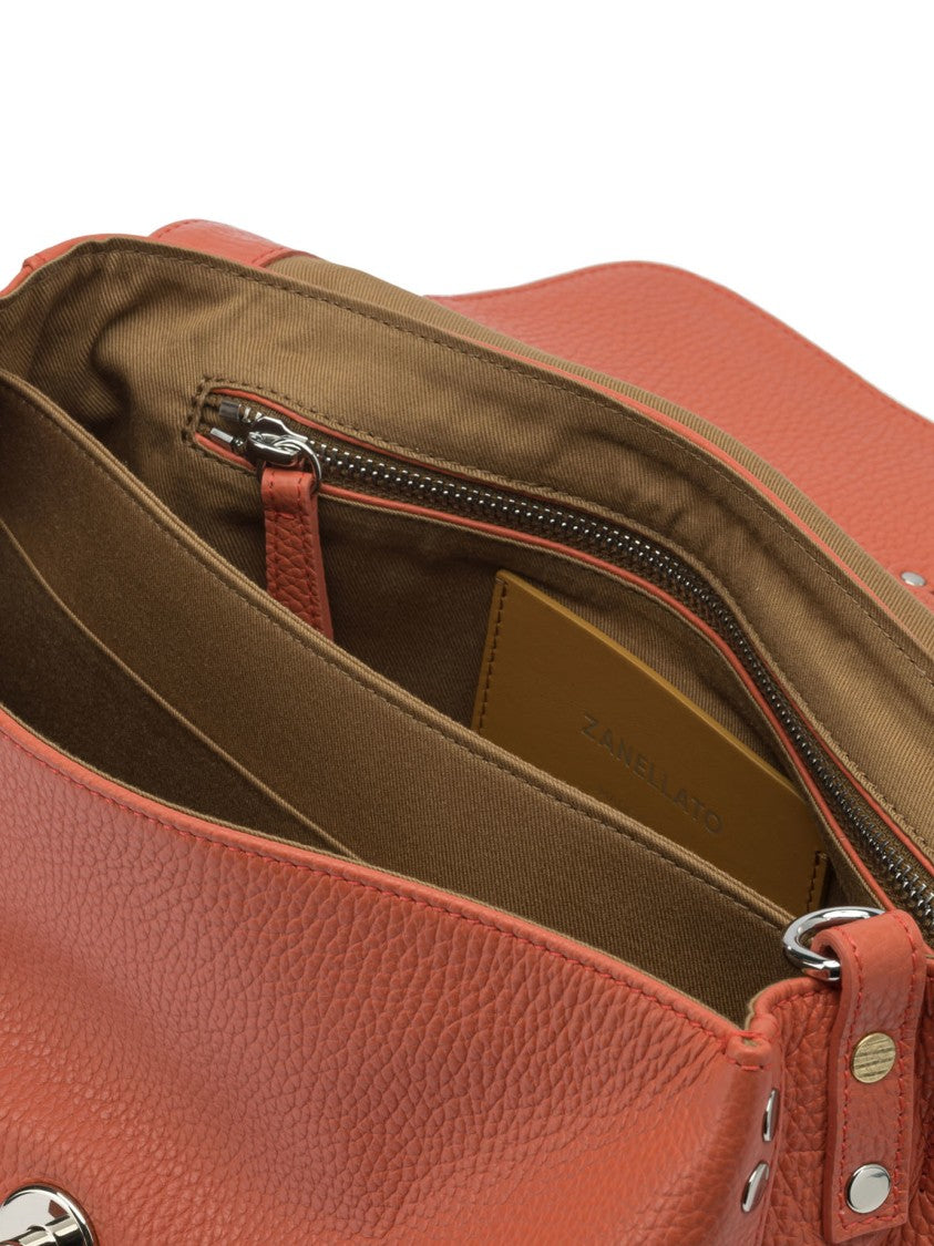 Zanellato Structured Orange Leather Shoulder Bag