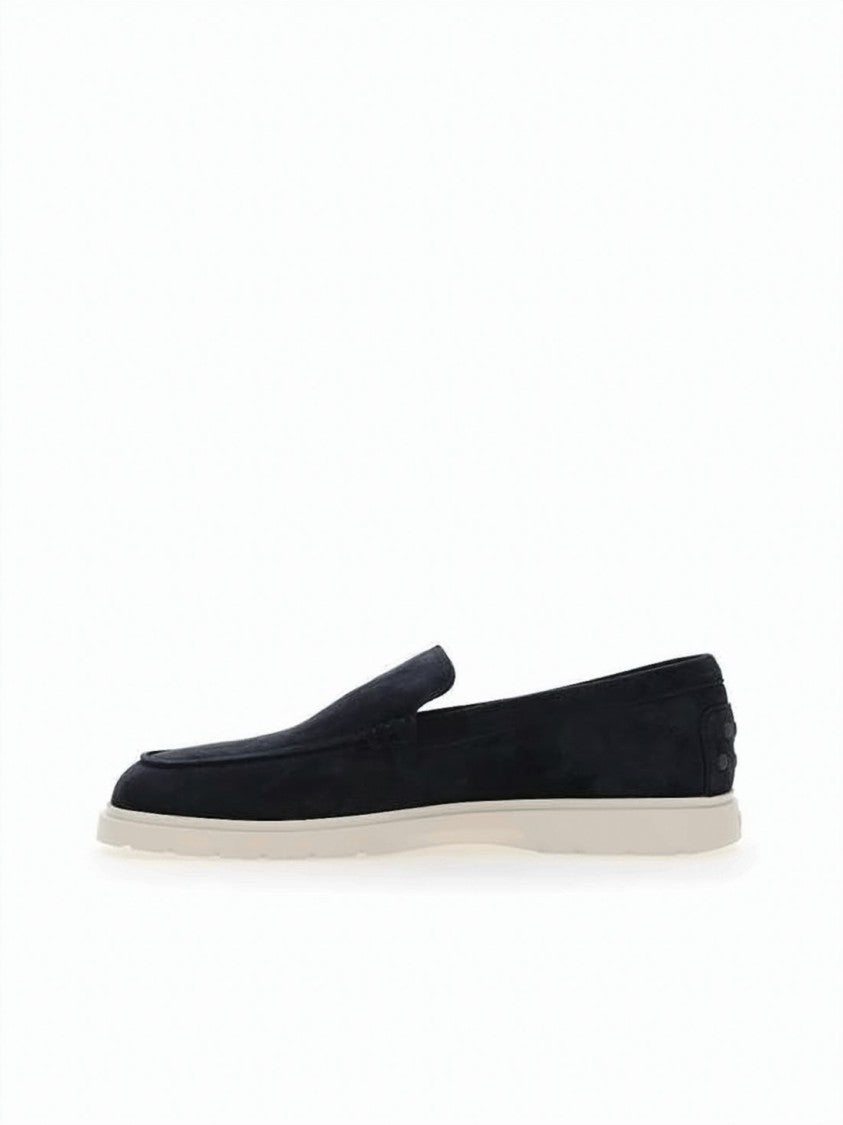 Tod's Suede Loafer With Rounded Toe And Rubber Sole