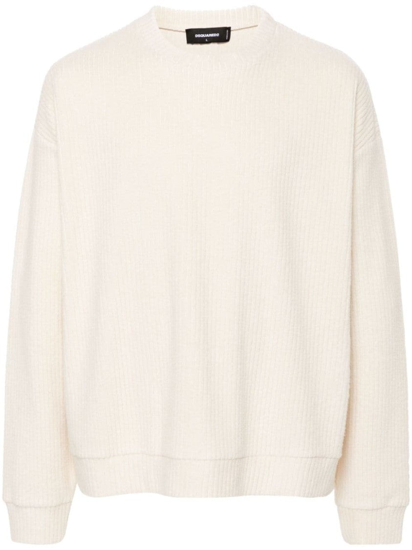 Dsquared2 Relaxed-Fit Ribbed Knit Sweater With Subtle Branding