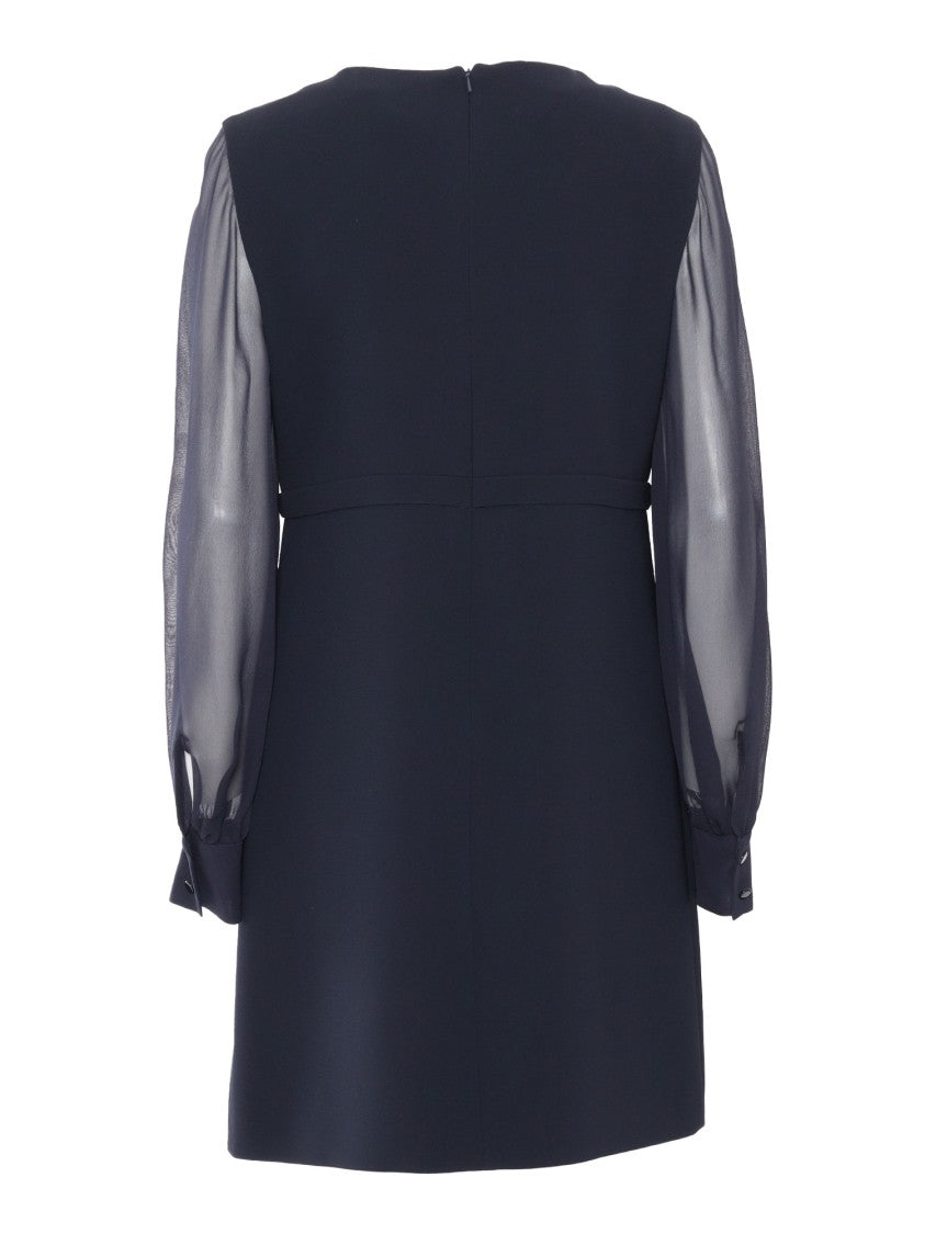 Max Mara Ritmo Midi Dress With Sheer Sleeves