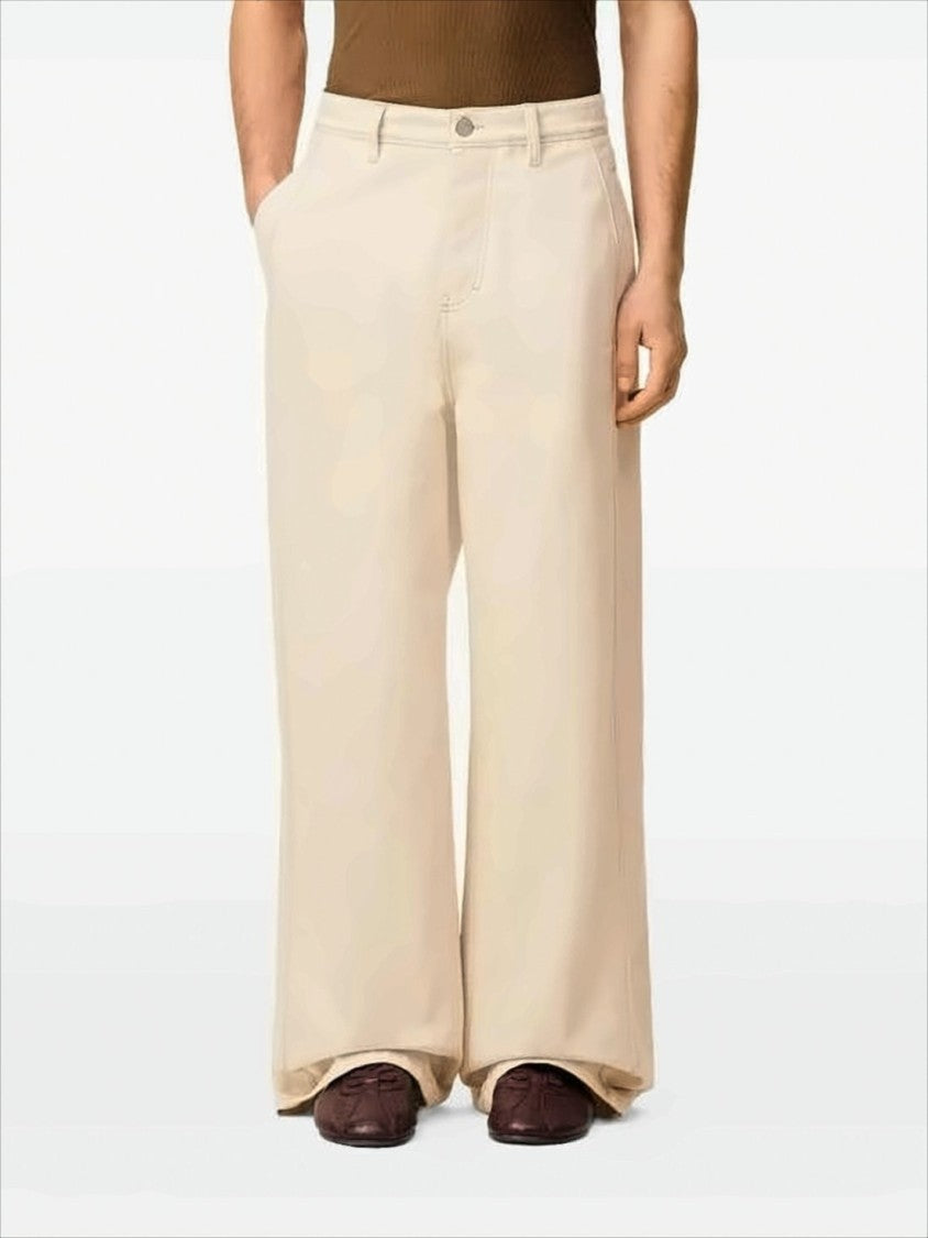 Ami Paris High-Waisted Wide-Leg Denim Pants