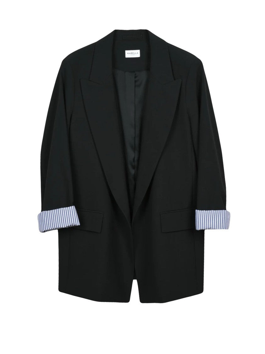 Marella Sport Open-Front Jacket With Tailored Lapel And Contrasting Lining