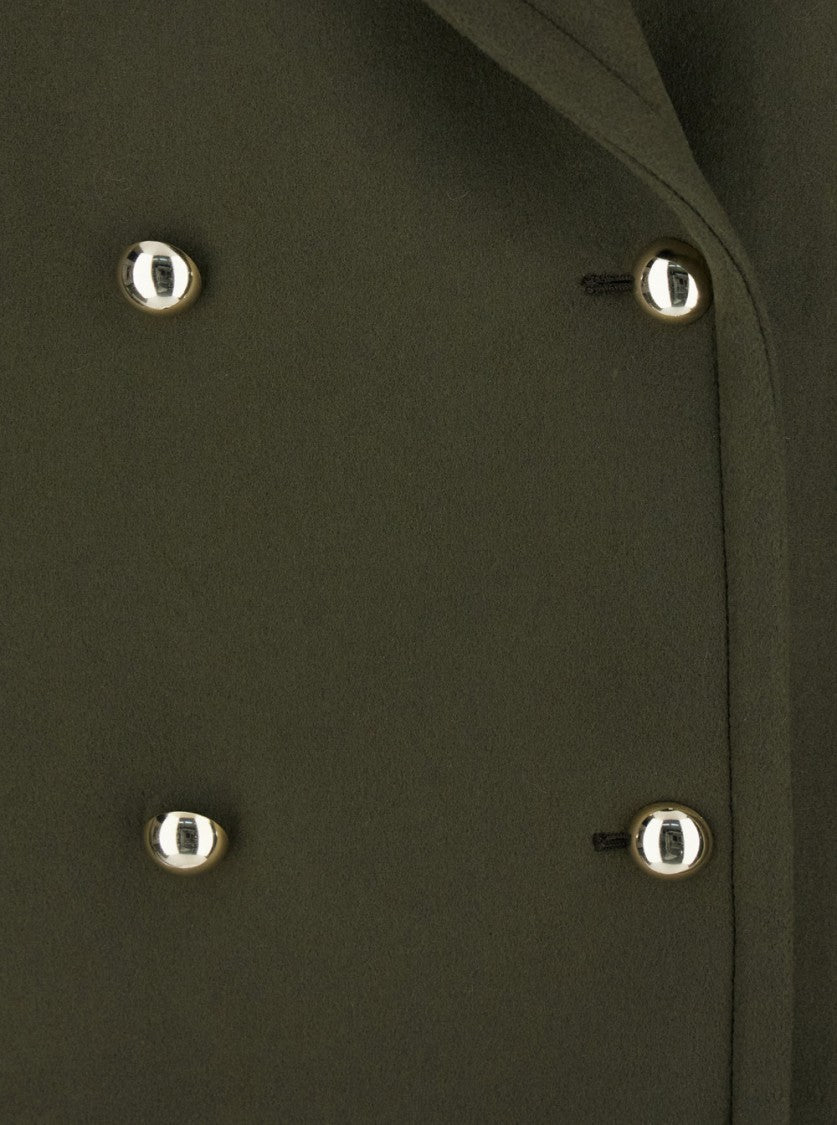 Semi Couture Double-Breasted Green Short Coat