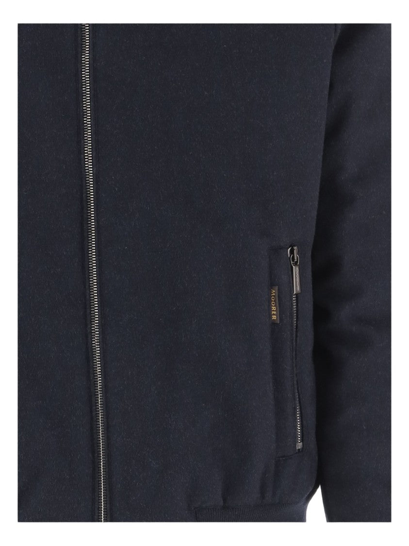 Moorer Boudin Quilted Navy Jacket With Goose Down Filling