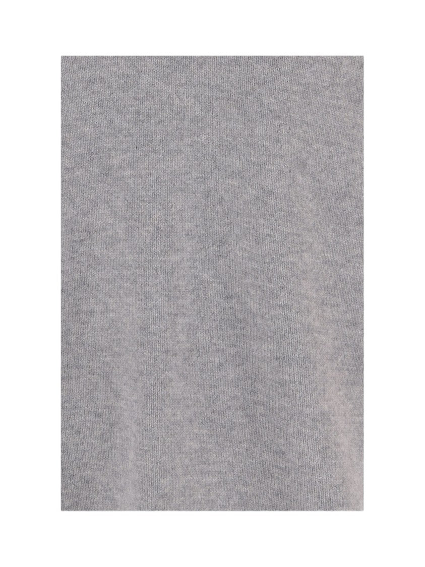 Carven Light Gray Deep V-Neck Cashmere Sweater