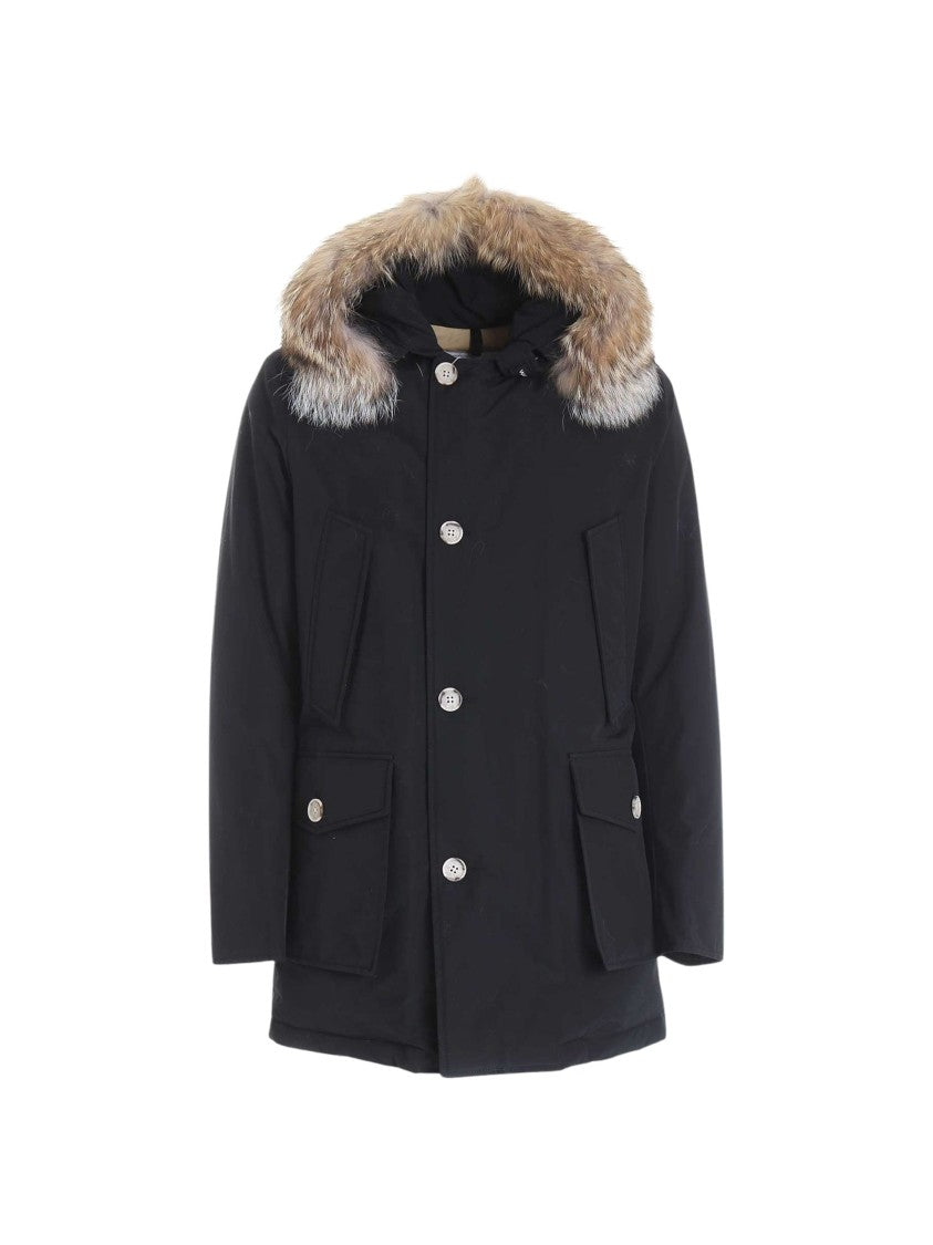 Woolrich Classic Black Parka With Detachable Fur Hood