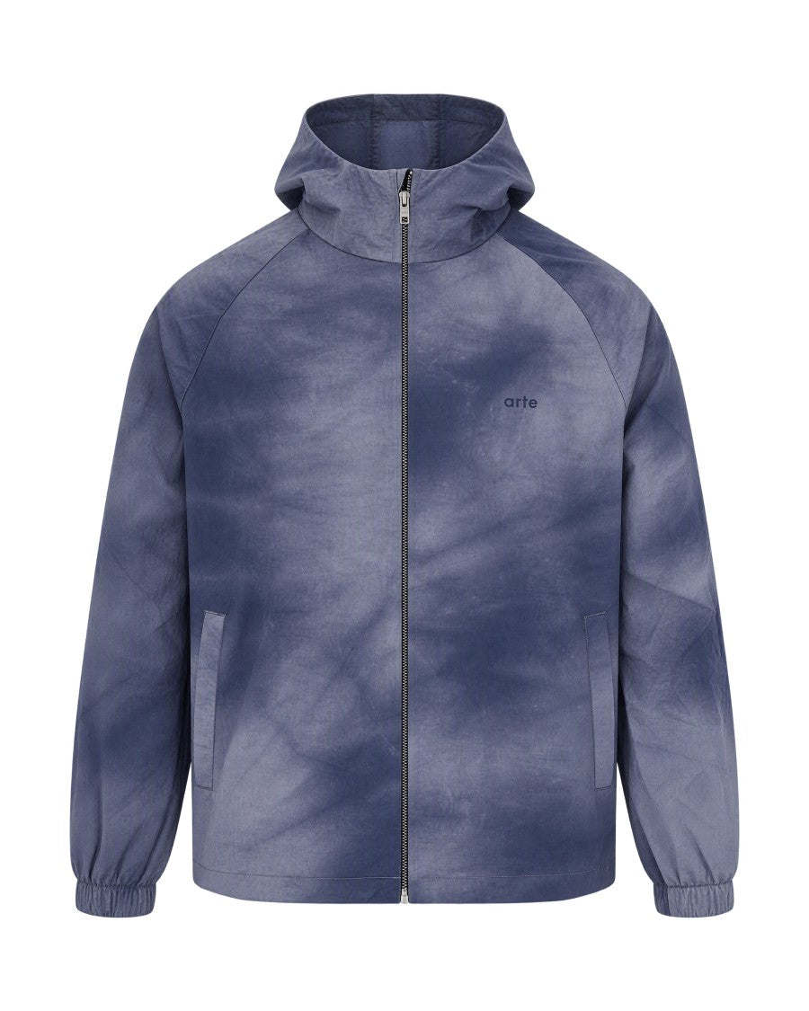 Arte Antwerp Navy Tie-Dye Hooded Jacket