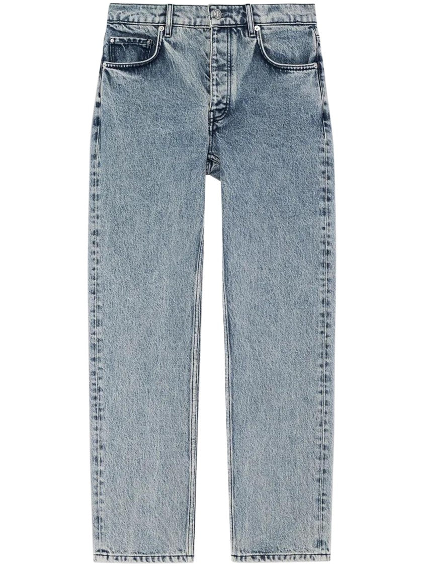 Anine Bing Straight-Leg Jeans With Vintage Wash And Five-Pocket Design