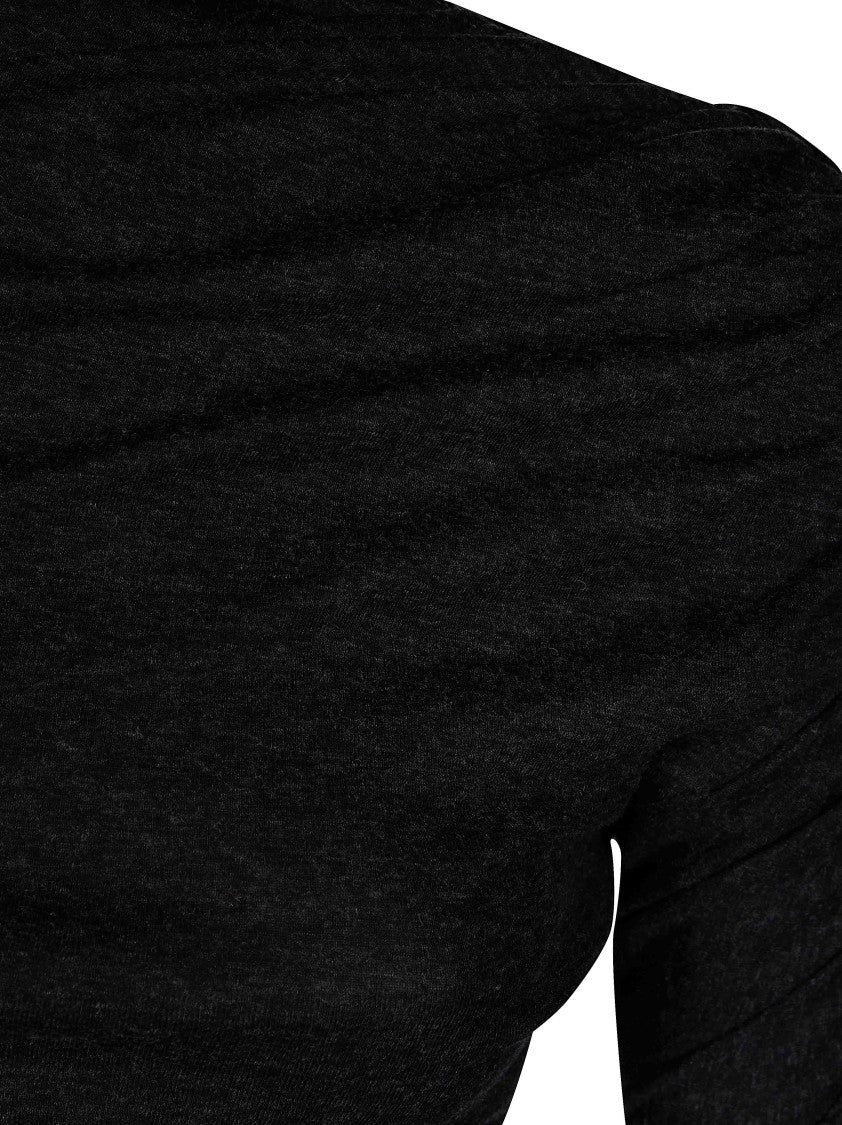 Pinko Loto Mock Neck Lightweight Ribbed Top