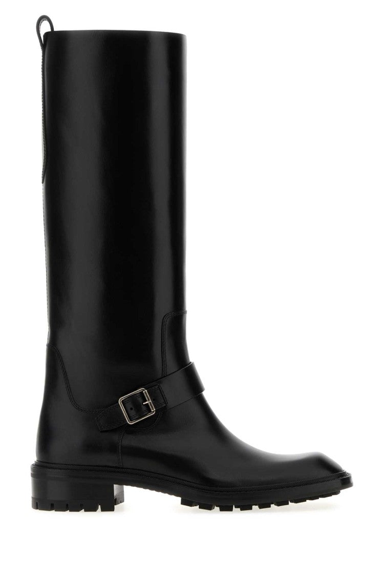 Saint Laurent Black Leather Vadim Boots