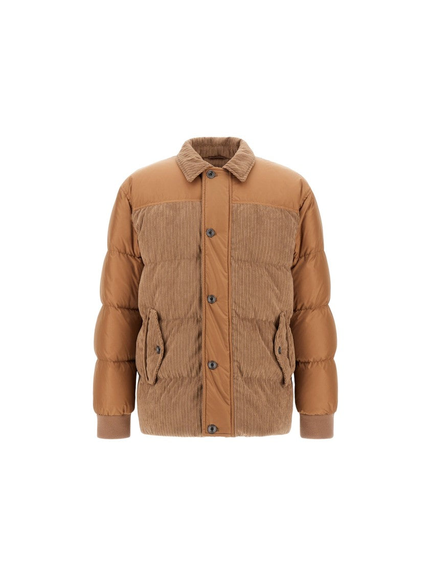 Herno Wide-Ribbed Corduroy Jacket With Down Padding And Polartech Technology