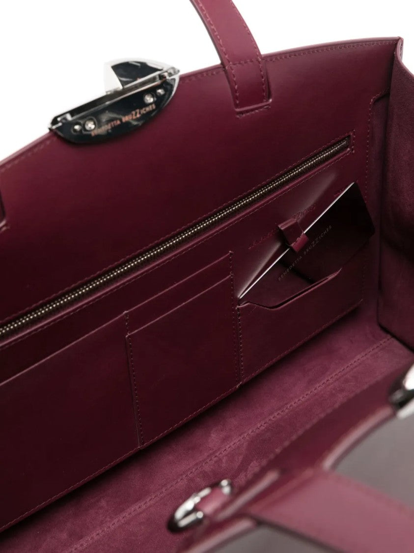 Benedetta Bruzziches Structured Handbag With Top Handle And Detachable Strap
