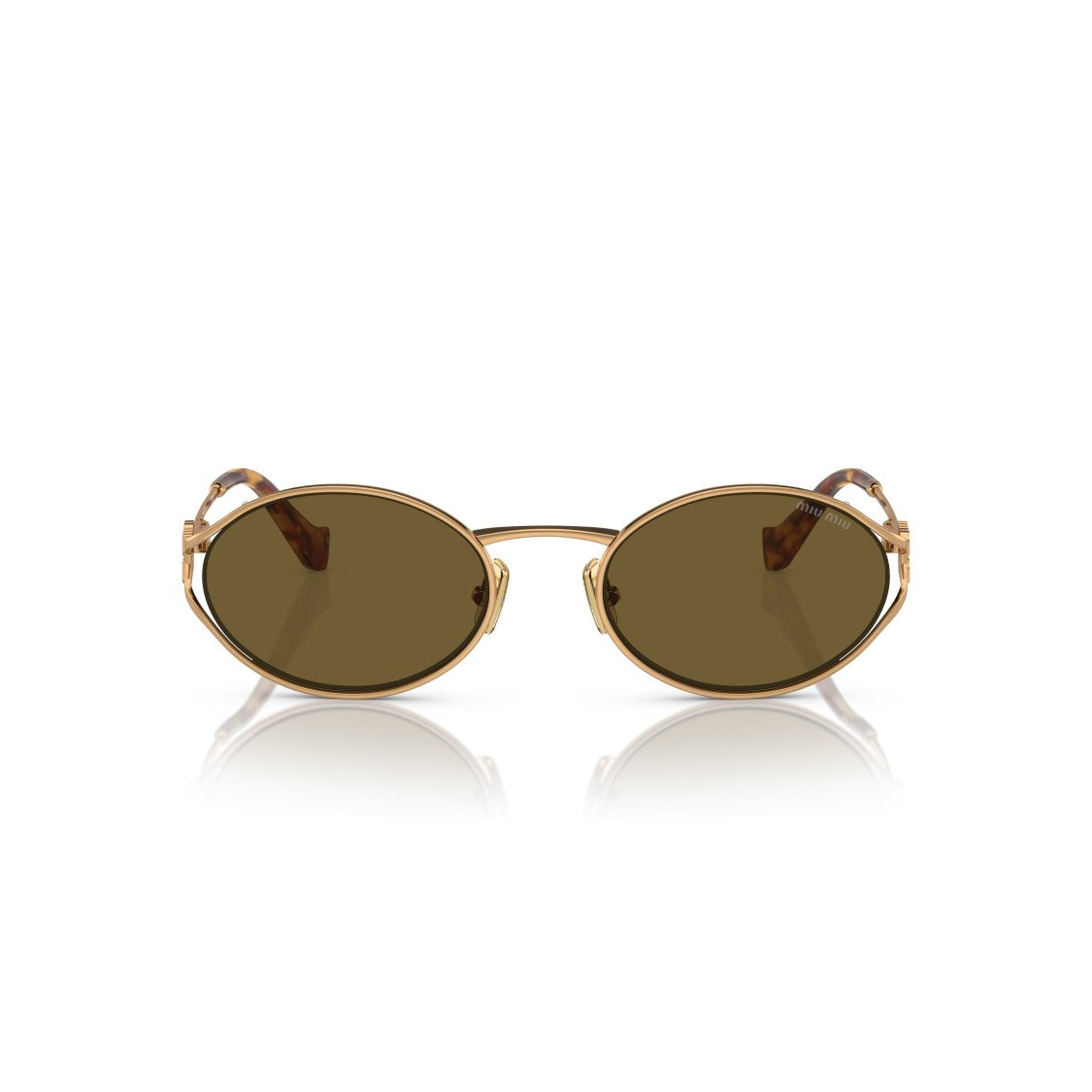 Miu Miu 0Mu 52Ys Gold Metal Frame Sunglasses