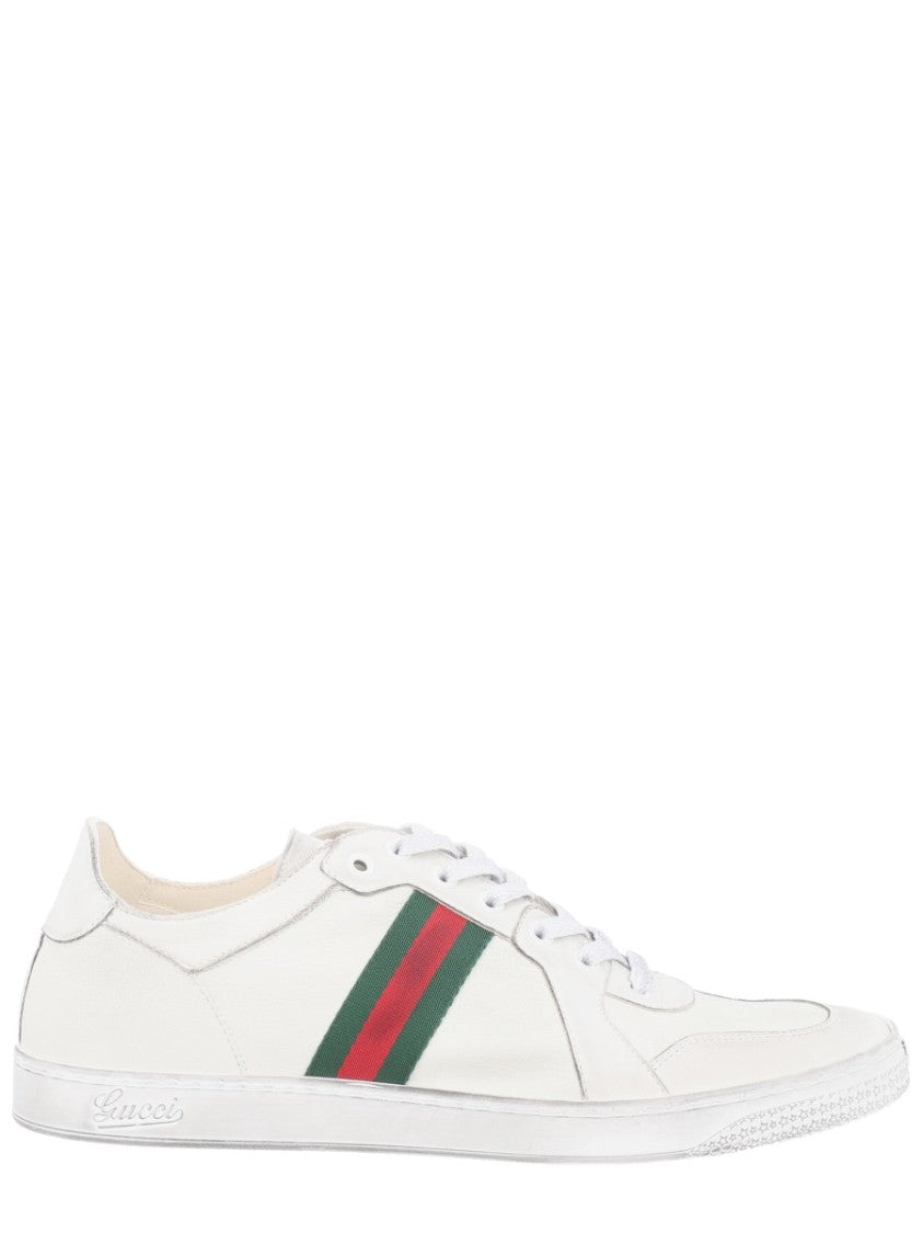 Gucci Stretch Webbing Low-Top Lambskin Sneakers