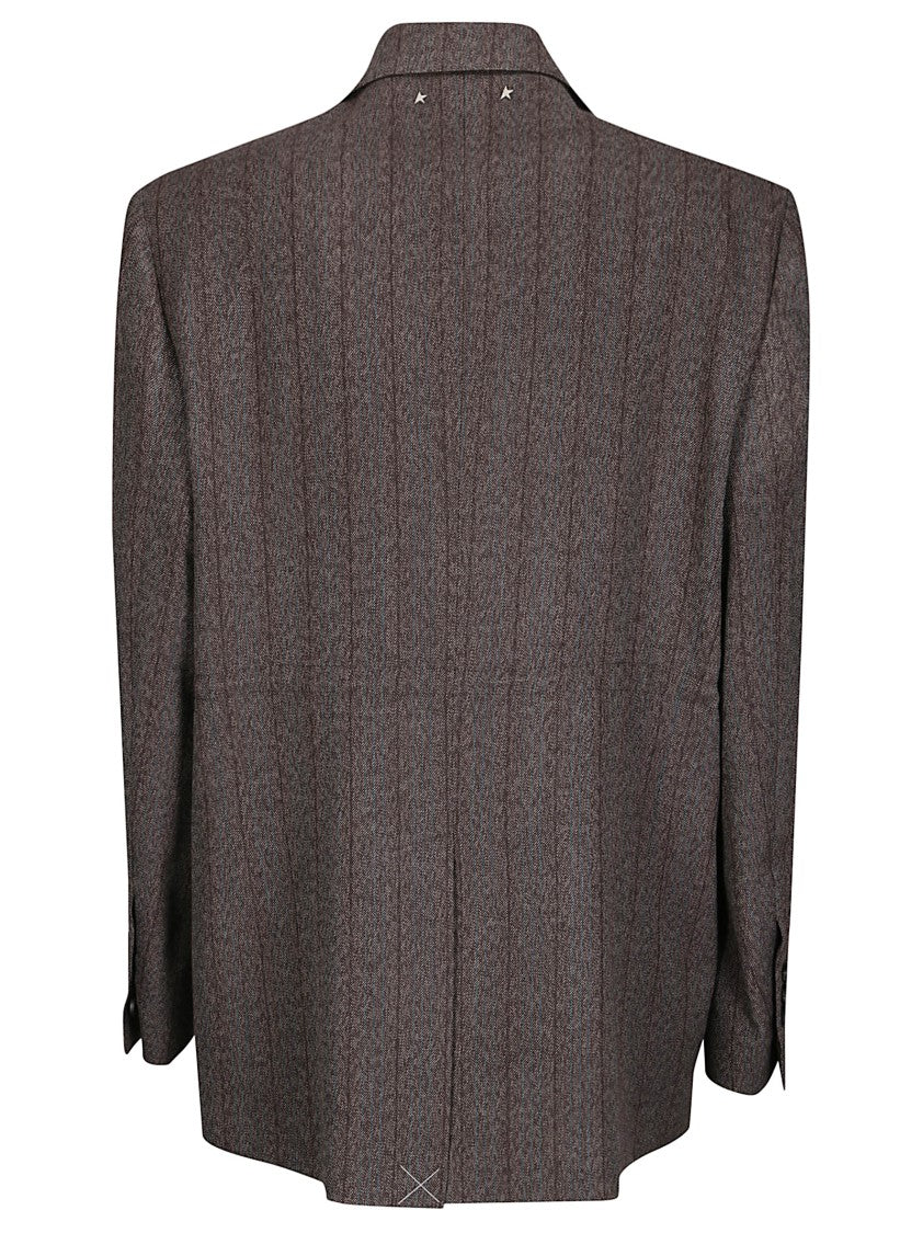 Golden Goose Tailored Blazer With Tunnel Design And Pinstripe Pattern