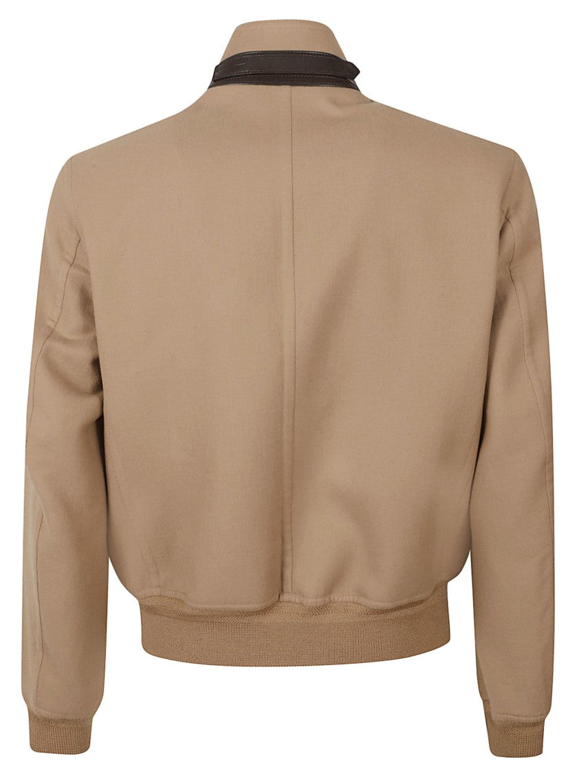 Tom Ford Cropped Leather Detail Casual Jacket