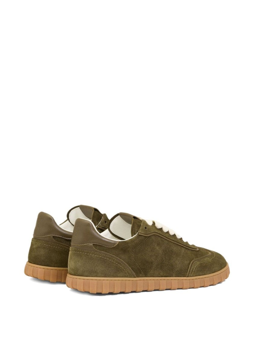 Ami Paris Brown Olive Green Lace-Up Rubber Sneakers