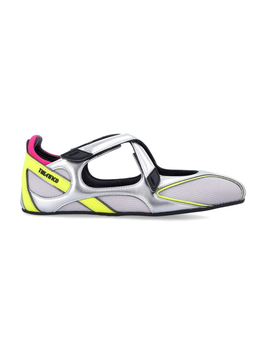 The Attico Floor Silver Mesh Architectural Ballerinas