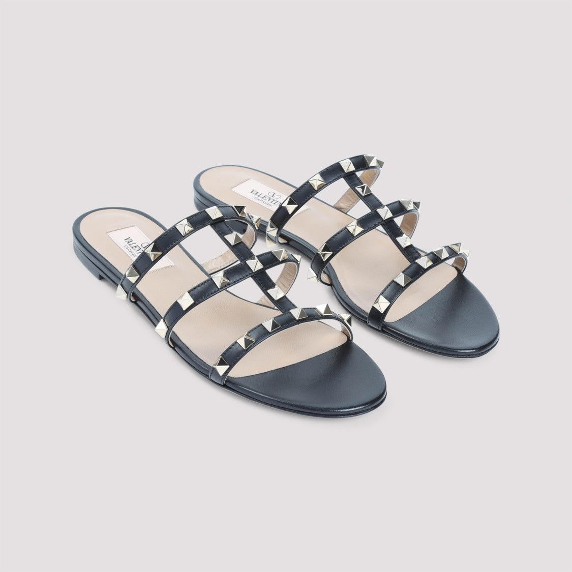 Valentino Rockstud Slide Sandals