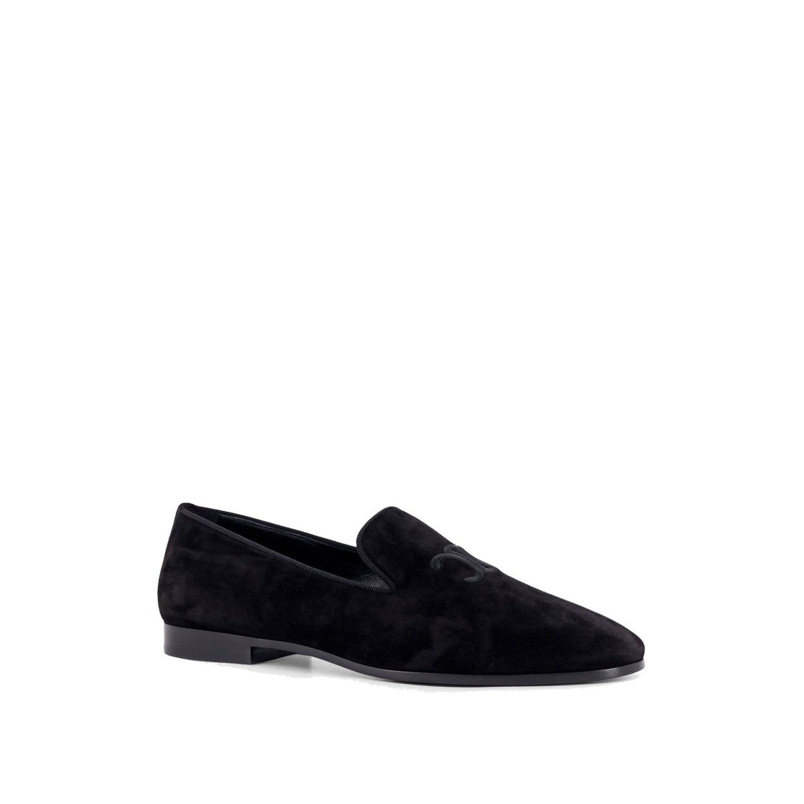 Celine Velvet Loafers With Embroidered Triomphe Logo