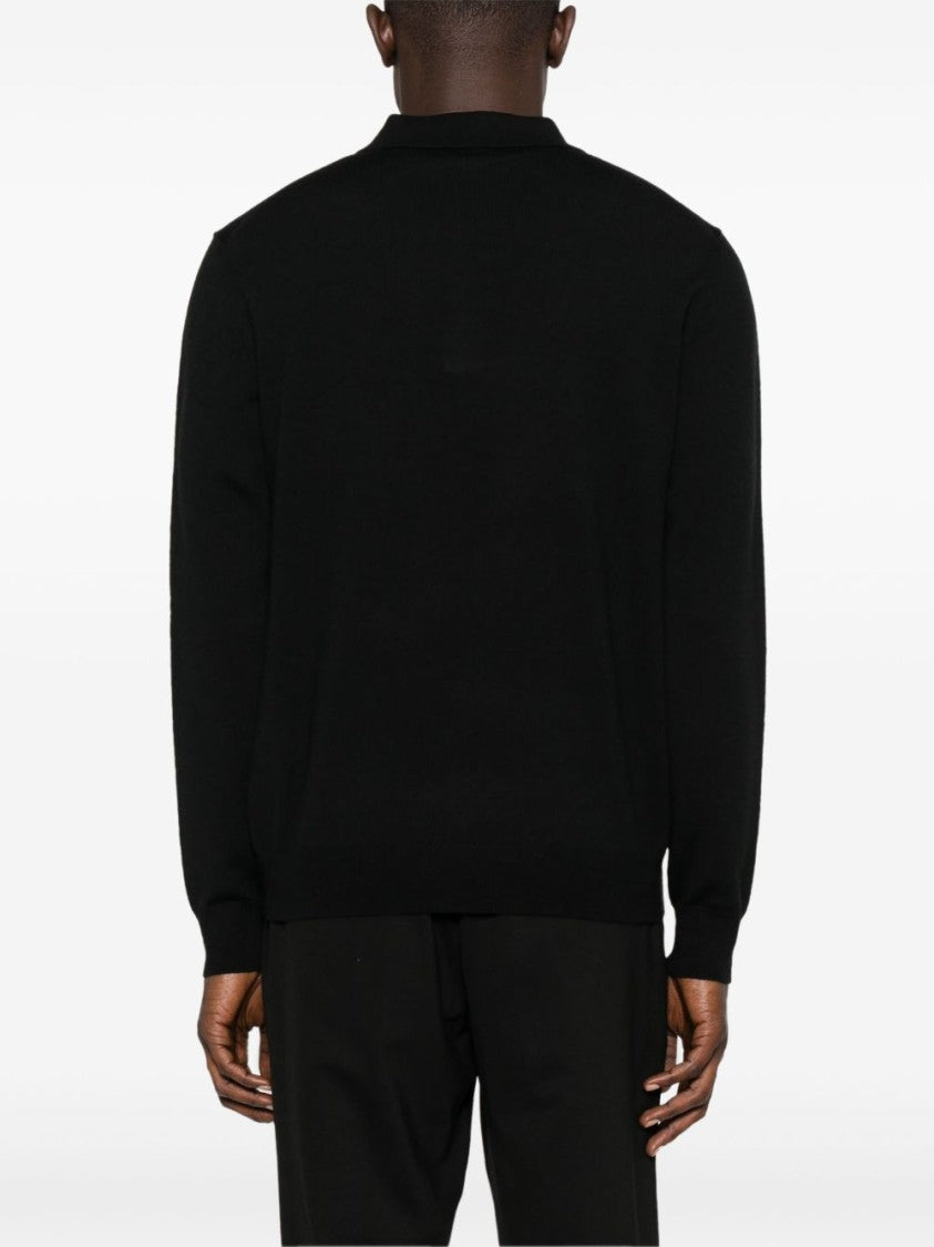 Etro Long-Sleeved Wool Knit Polo Shirt