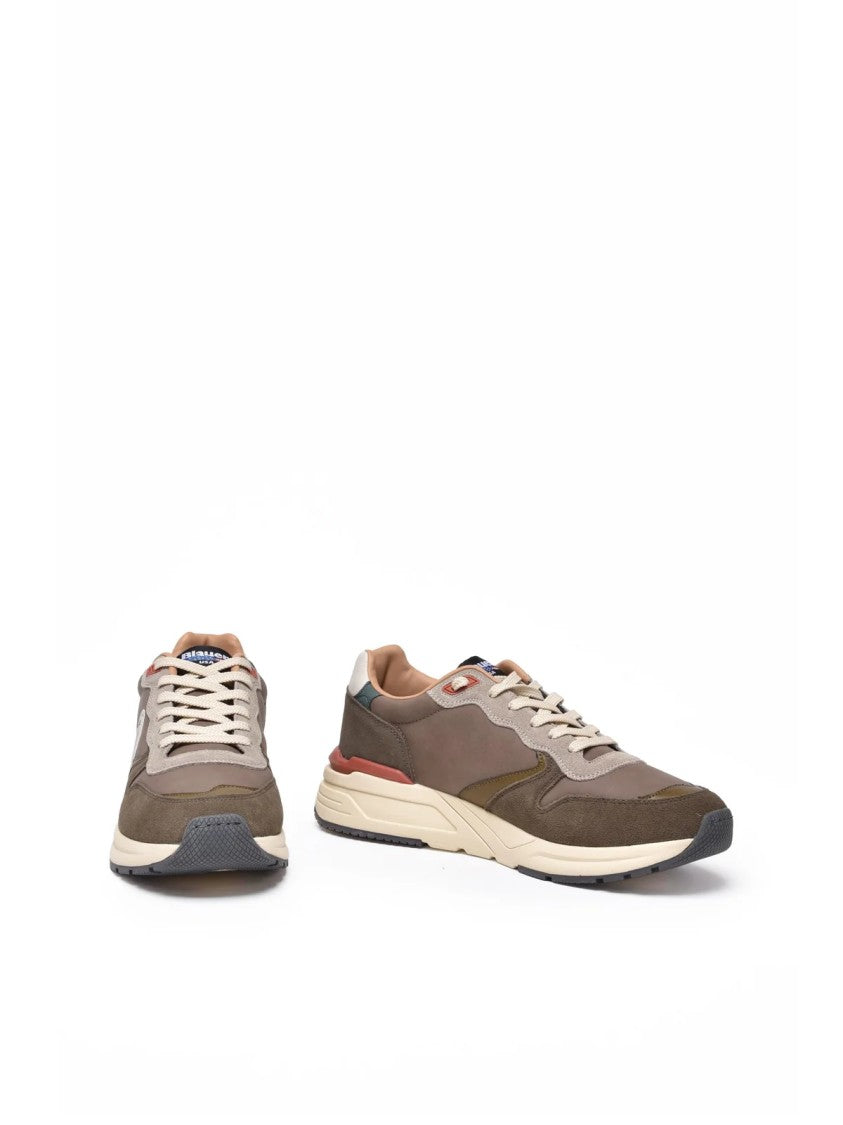 Blauer Leather And Rubber Sneakers With Vibrant Accents