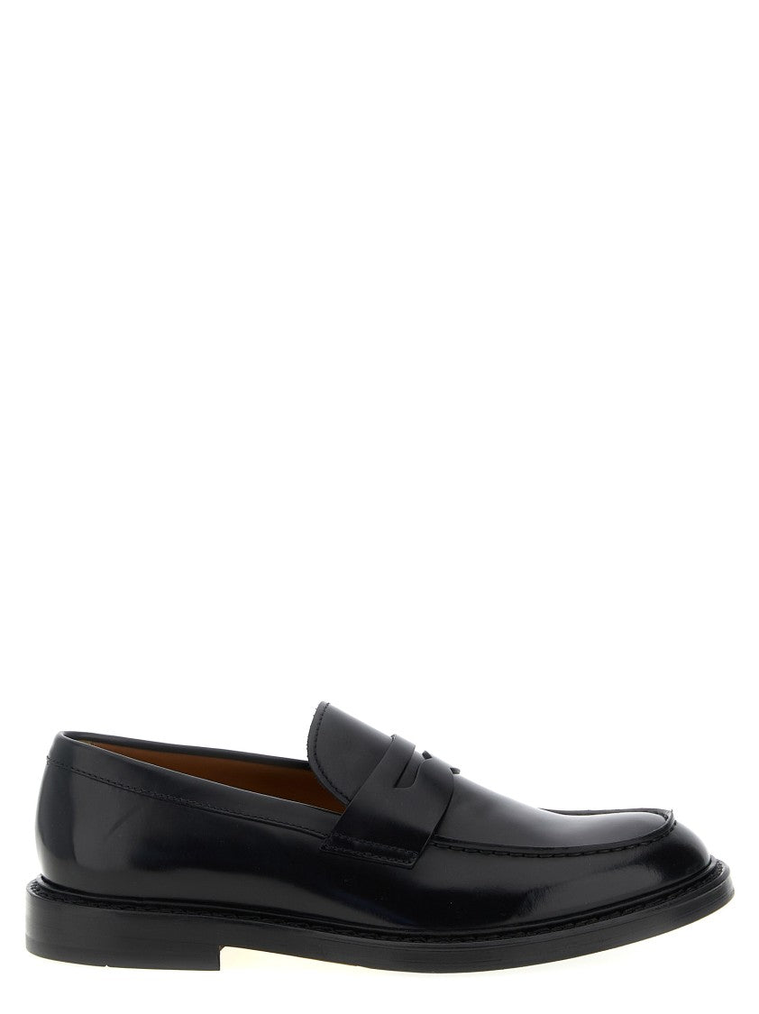 Doucal's Leather Loafers With Embossed Bowl Stitching