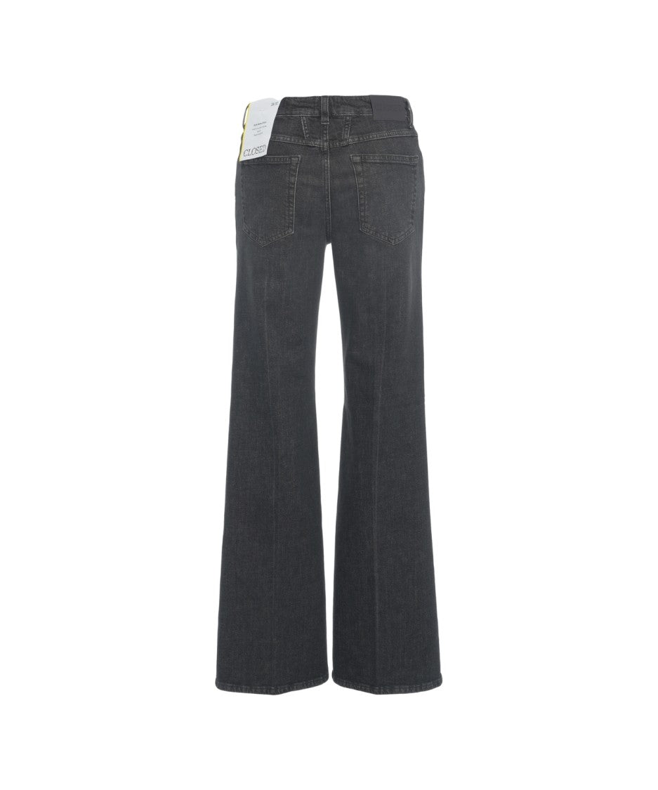 Closed Flared Jeans With Classic Five-Pocket Design And Faded Finish