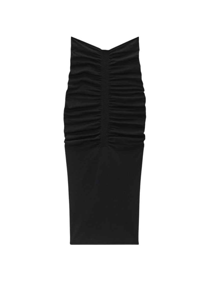 Alexander Wang Ruched Midi Skirt Black
