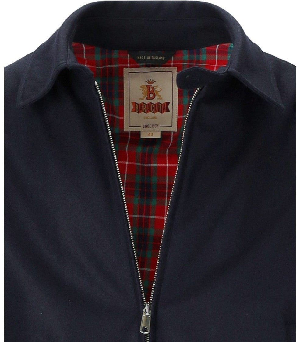Baracuta G18 Melton Bomber Jacket With Iconic Tartan Lining