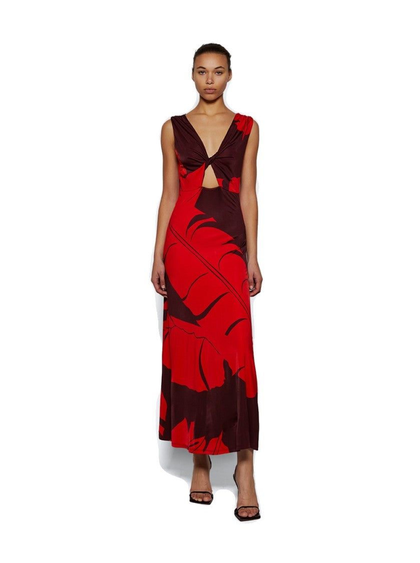 Johanna Ortiz Deep Heart Dress Red