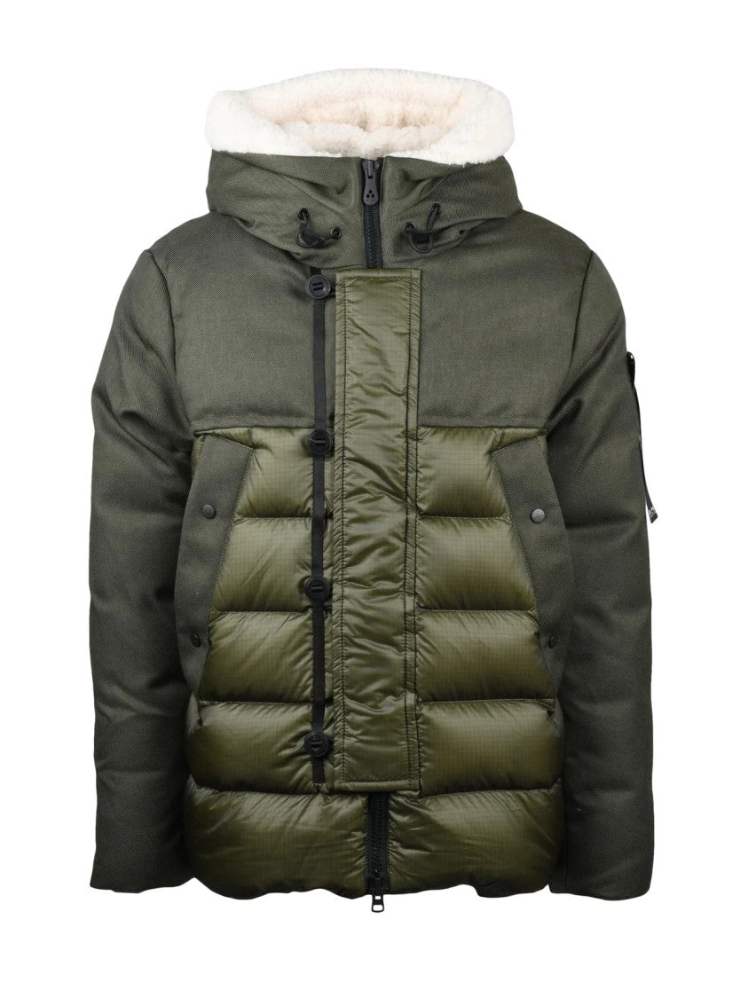 Peuterey Green Lich Down-Filled Wool-Blend Parka