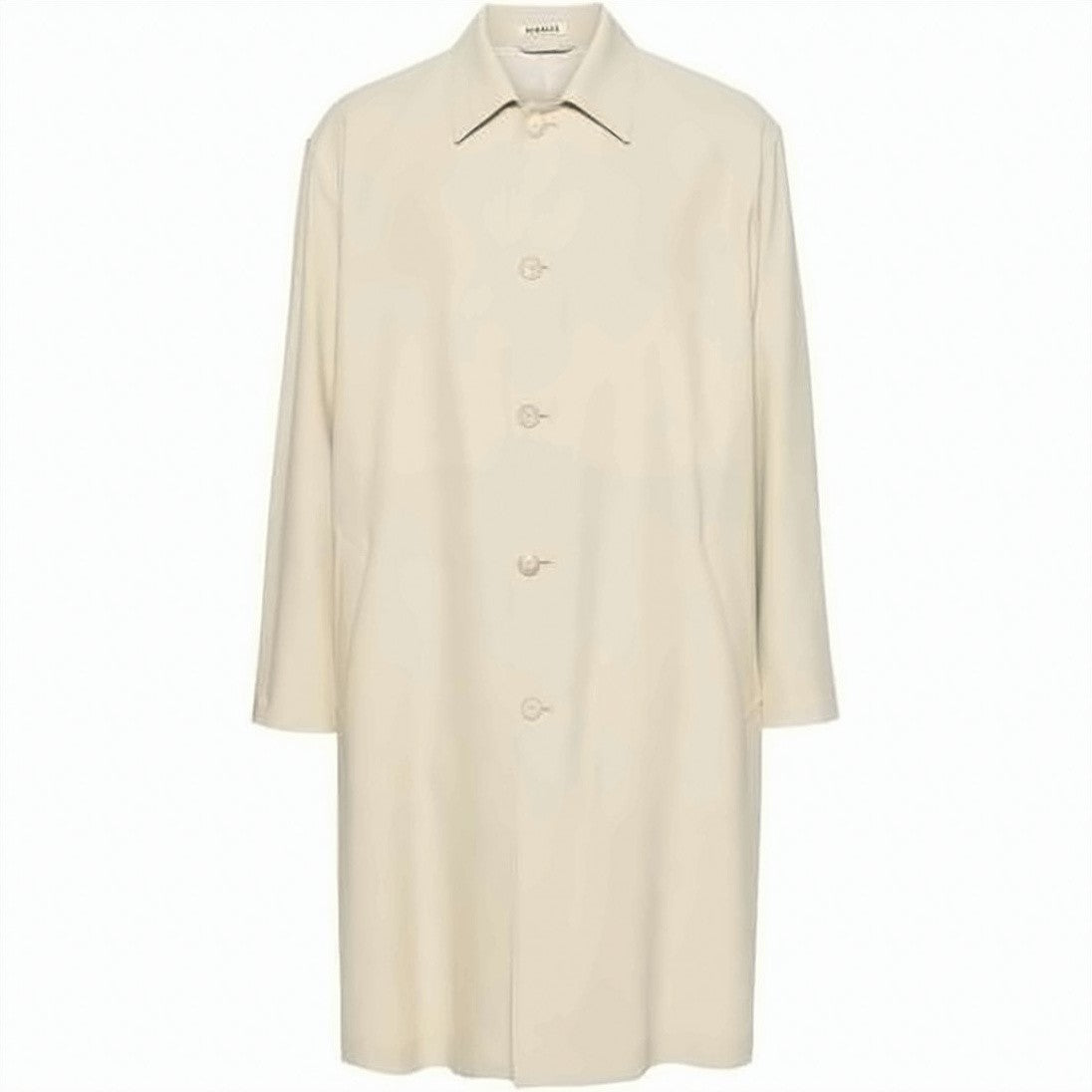 Auralee Straight Silhouette Wool Coat With Classic Collar