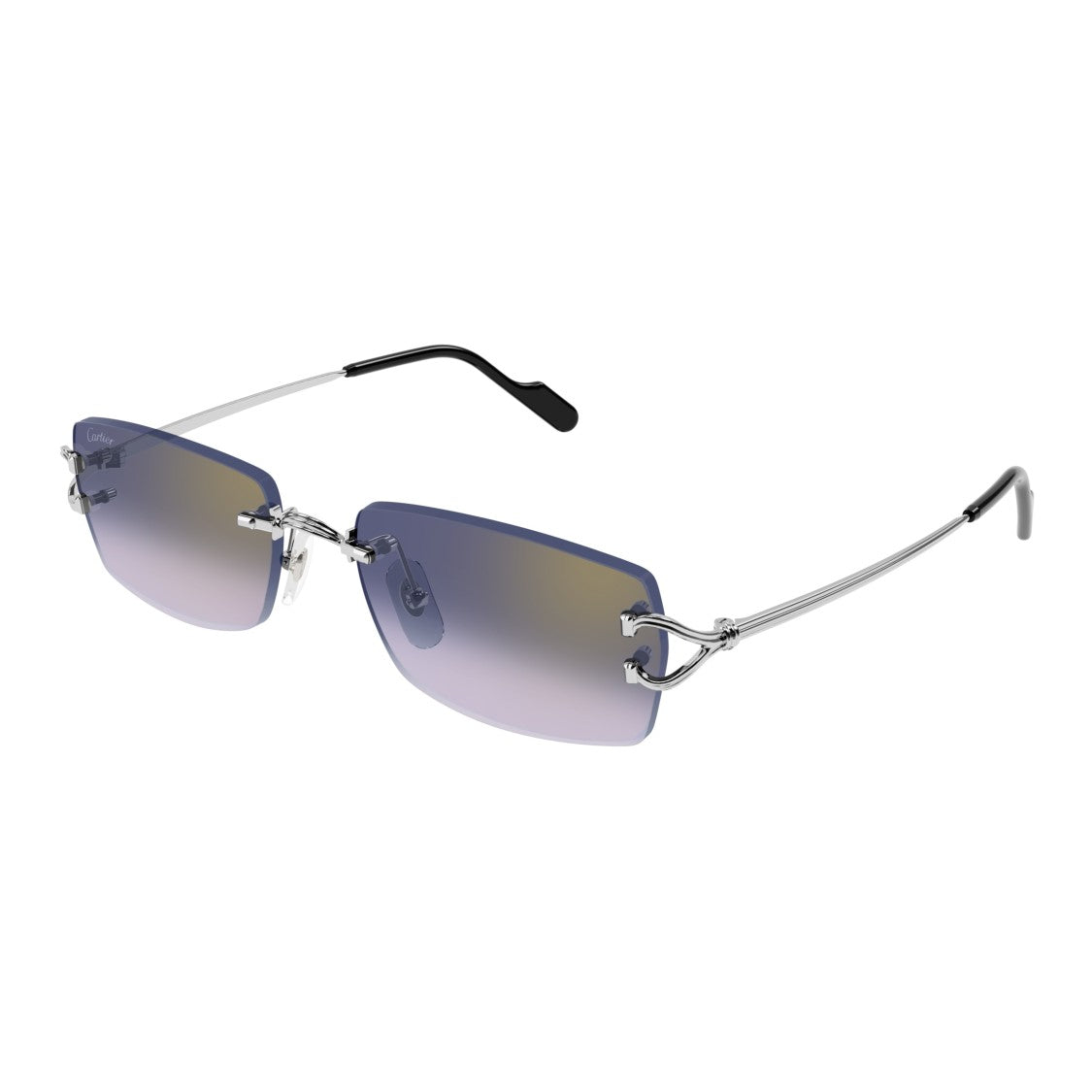 Cartier Rectangular Rimless Sunglasses With Gradient Lenses