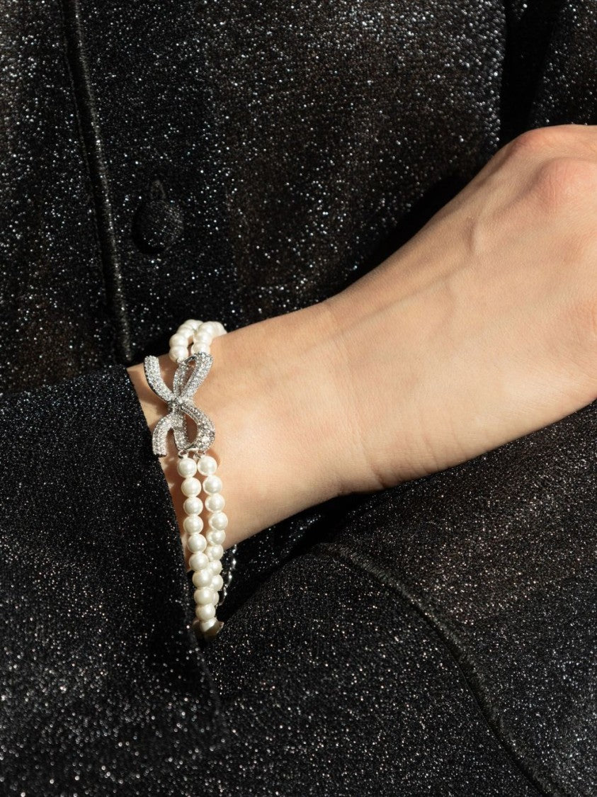 Self-Portrait Double Strand Pearl Bracelet