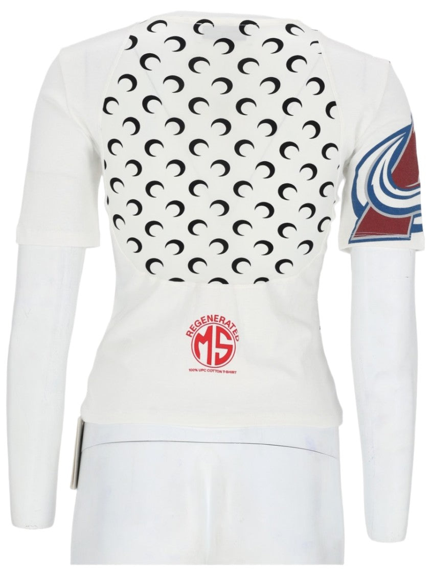 Marine Serre White Crescent Moon Splash T-Shirt
