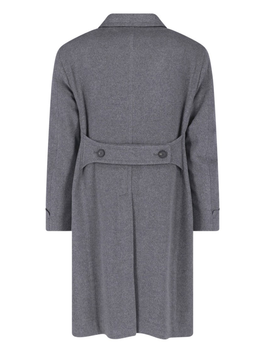 Tagliatore Grey Rupert Double-Breasted Cashmere Coat