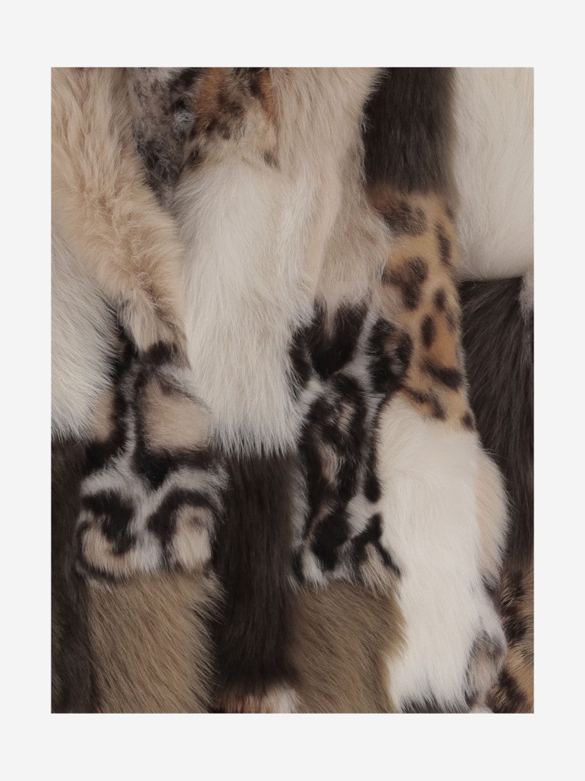 Blancha Color-Block Shearling Jacket With Long Sleeves