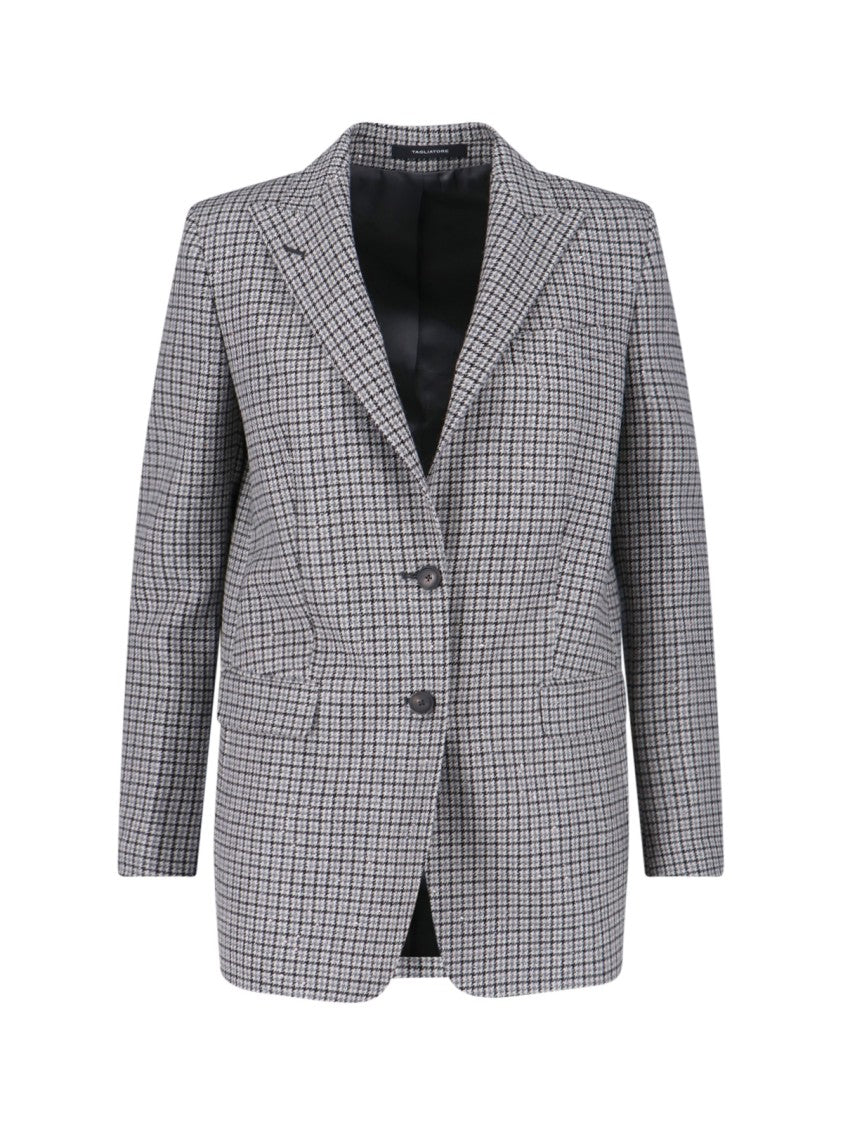 Tagliatore Tailored Grey Stripe Blazer With Classic Lapel