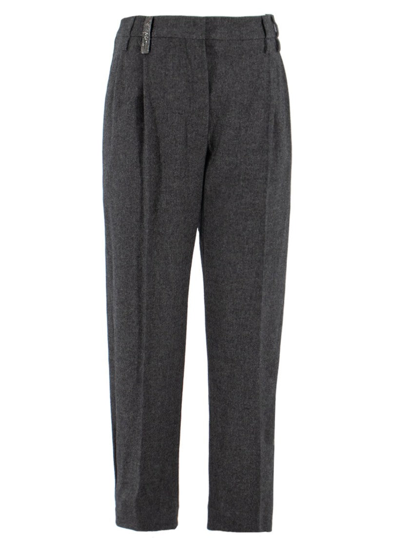 Brunello Cucinelli Grey Slouchy Trousers